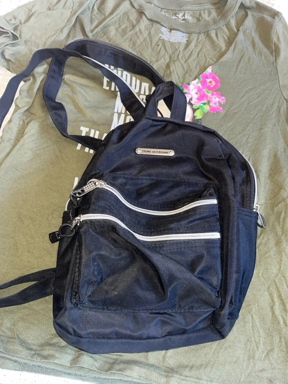 Stone Mountain Backpack & top Bundle szM-XL tops & black backpack & pants 4less$
